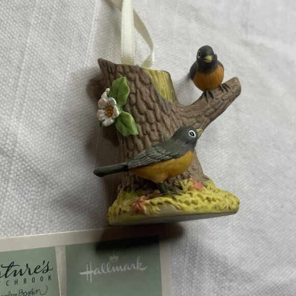2 Hallmark Marjolein Bastin Ornaments Robin & Blue Jay Natures Sketchbook New - Picture 5 of 7